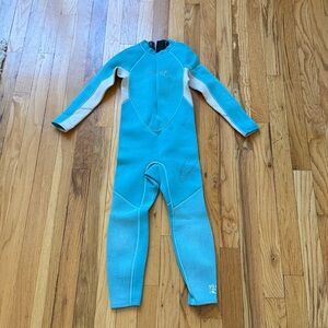 O'Neill Aqua and White Kids One Piece Wetsuit